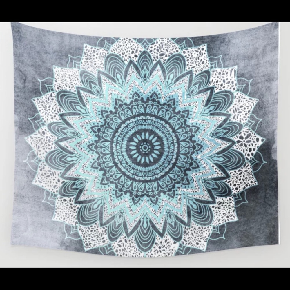 Tapestry, Blue white and gray